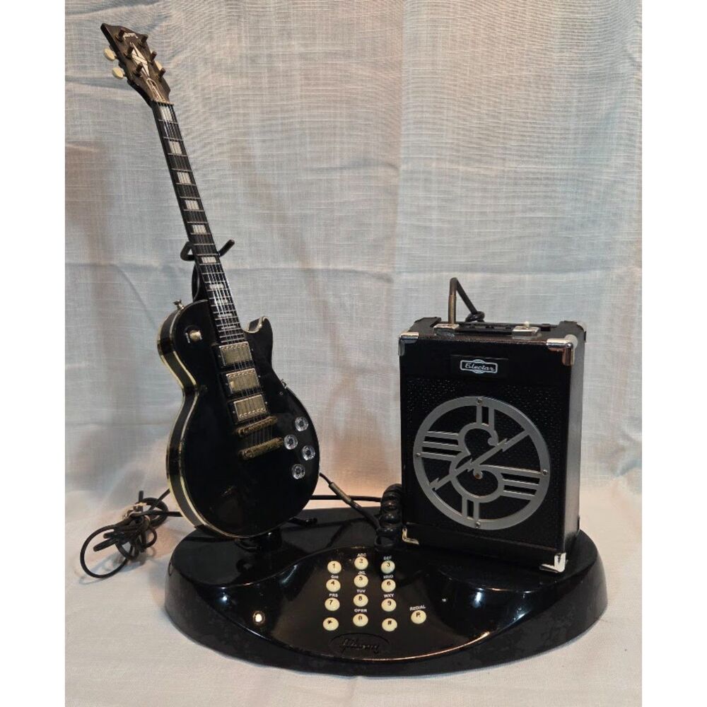 Gibson Guitar Shaped Corded Telephone w/ Electar Amp Ringer Speaker